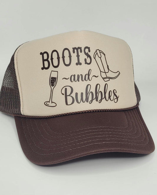 Boots and Bubbles Trucker Hat | Country Girly Trucker Hat Cute Hot