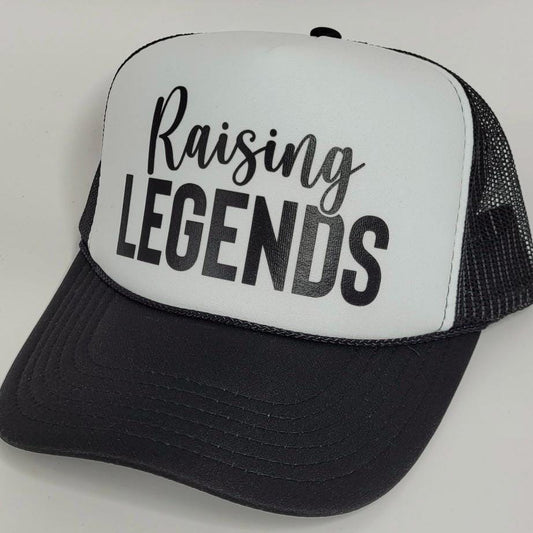 Raising Legends Trucker Hat | Mom Life Hat | Cool Mom Hat | Baseball Mom Cap | Boy Mom Girl Mom Gift | Mother’s Day Gift Idea