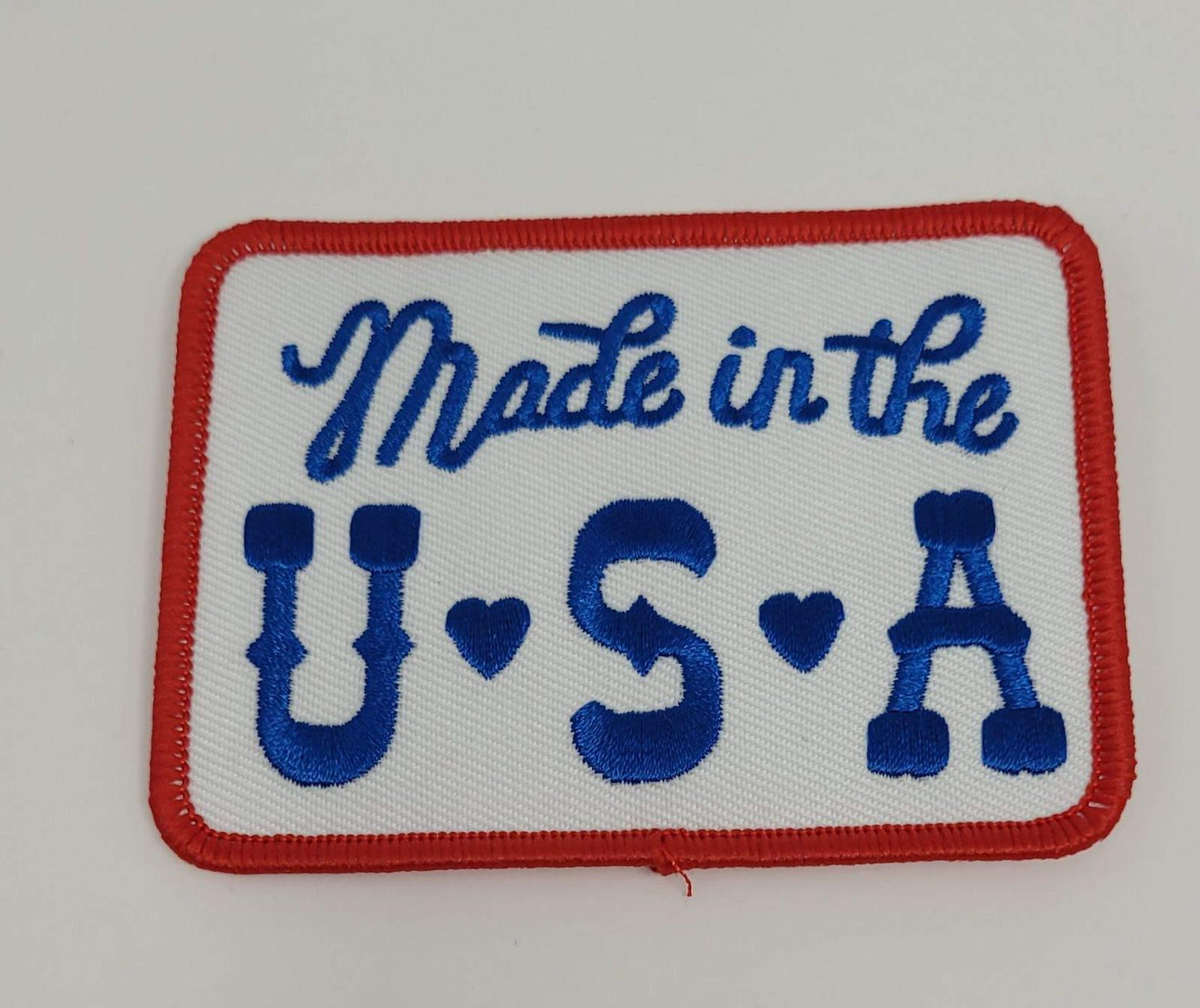 Made in the USA Iron on Patch | Retro Patriotic Embroidered Patch