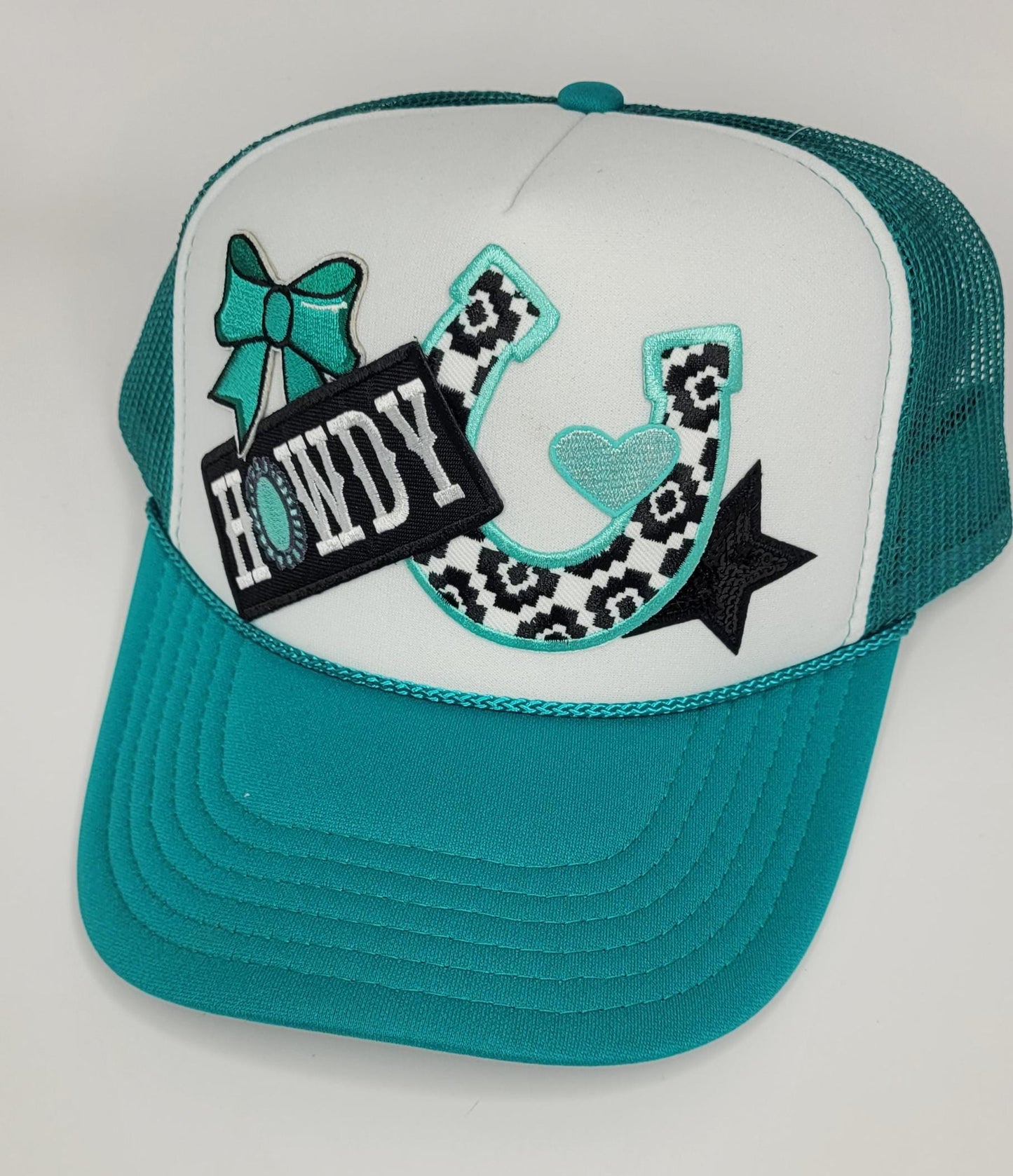 Howdy Patch Hat | Teal Jade White Custom Edition Trucker Hat