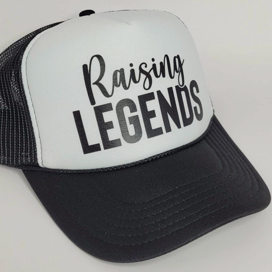Raising Legends Trucker Hat | Mom Life Hat | Cool Mom Hat | Baseball Mom Cap | Boy Mom Girl Mom Gift | Mother’s Day Gift Idea
