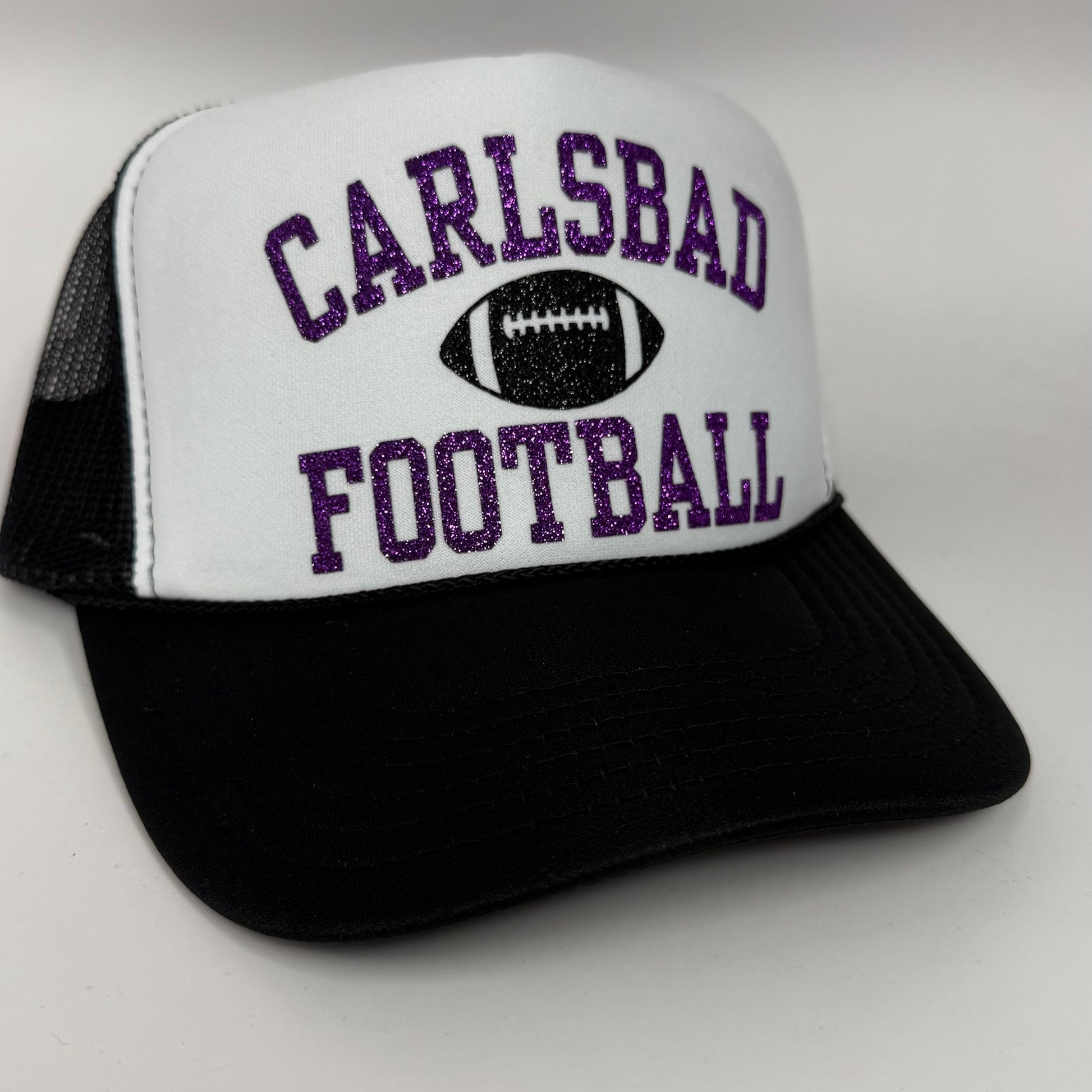 Purple Black Glitter Vinyl Football
