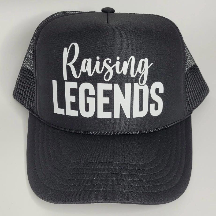 Raising Legends Trucker Hat | Mom Life Hat | Cool Mom Hat | Baseball Mom Cap | Boy Mom Girl Mom Gift | Mother’s Day Gift Idea