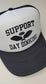 Support Day Dinking Pickleball Trucker Hat - For Pickleball Enthusiasts and Daytime Fun - Black & White Mesh Back Cap