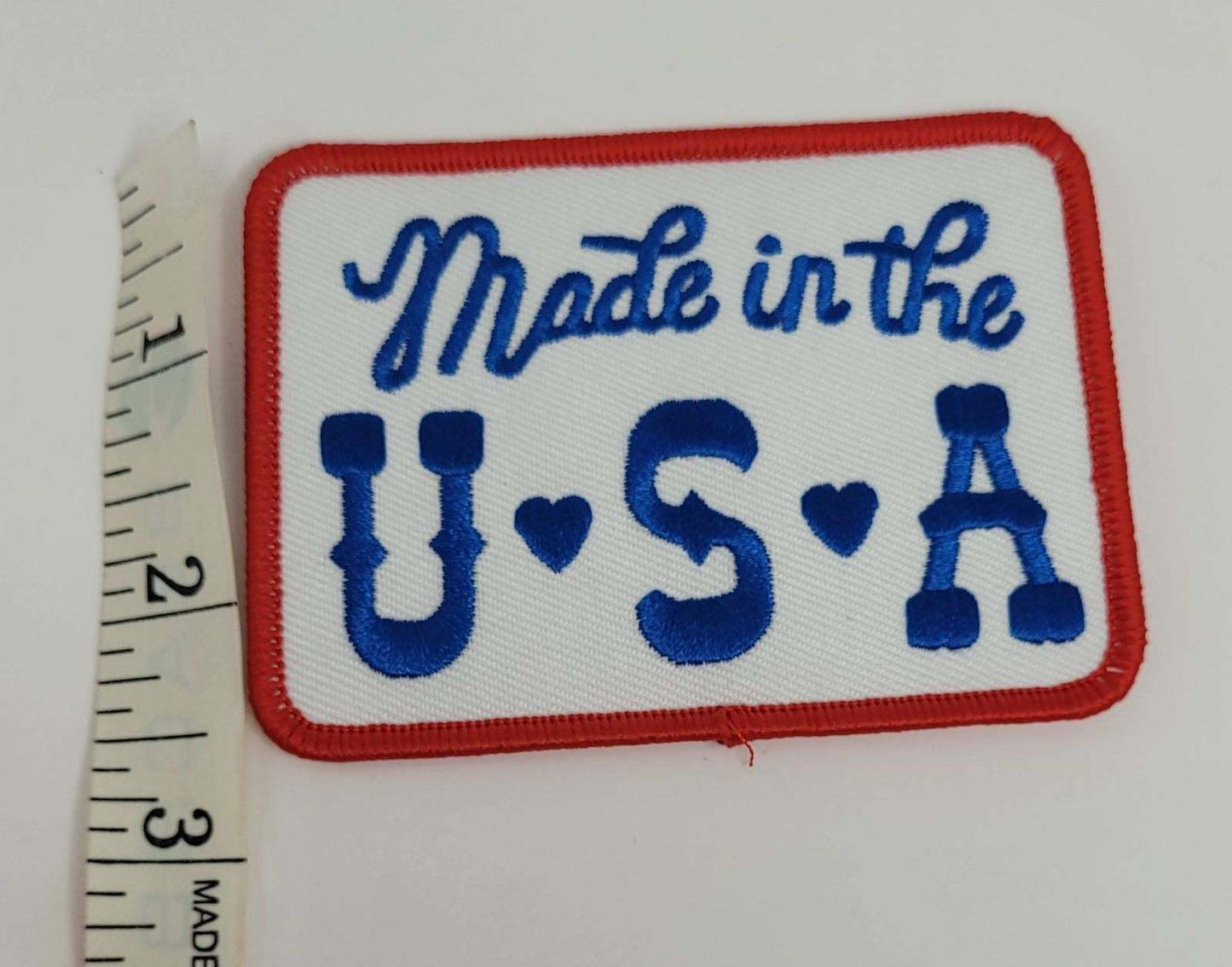 Made in the USA Iron on Patch | Retro Patriotic Embroidered Patch