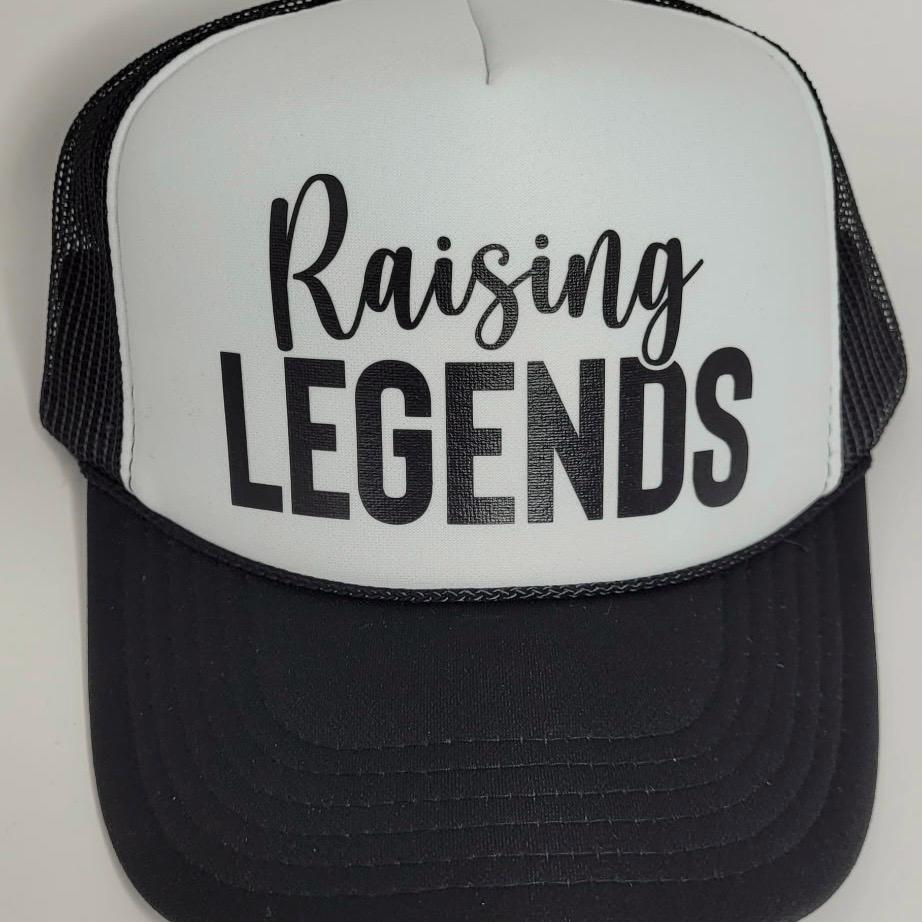 Raising Legends Trucker Hat | Mom Life Hat | Cool Mom Hat | Baseball Mom Cap | Boy Mom Girl Mom Gift | Mother’s Day Gift Idea