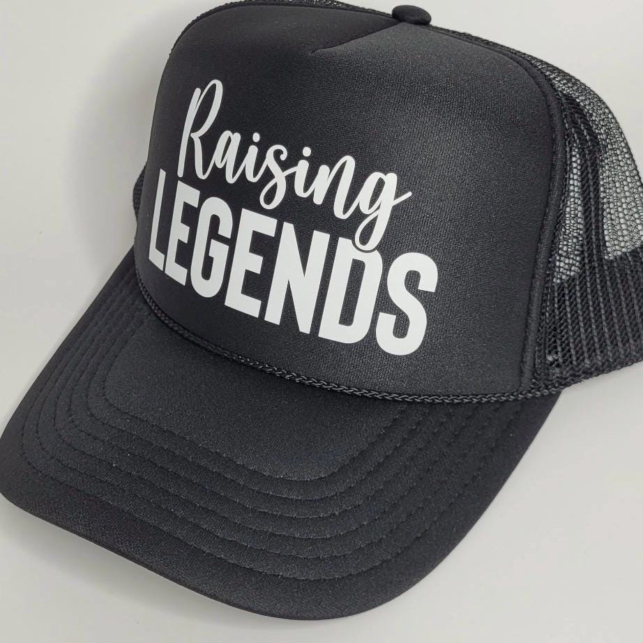 Raising Legends Trucker Hat | Mom Life Hat | Cool Mom Hat | Baseball Mom Cap | Boy Mom Girl Mom Gift | Mother’s Day Gift Idea