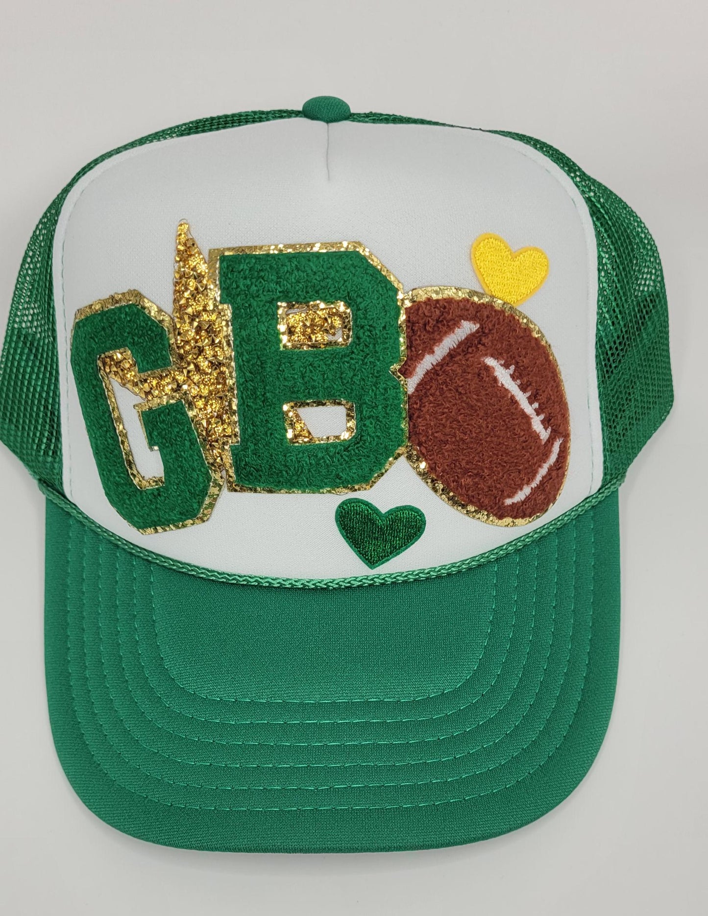 Custom Inspired Green Bay Packers Unique Patch Hat | Unique Packers Fan Mesh Hat