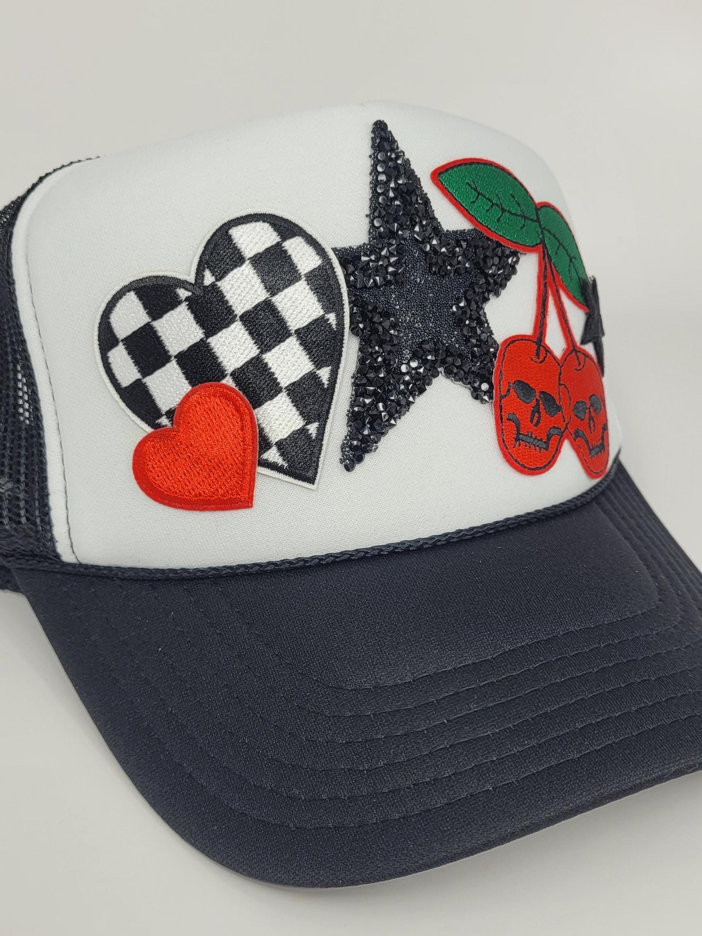 Halloween Rocker Vibes - Custom Patch Black Trucker Hat - Fall Edition