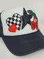 Halloween Rocker Vibes - Custom Patch Black Trucker Hat - Fall Edition