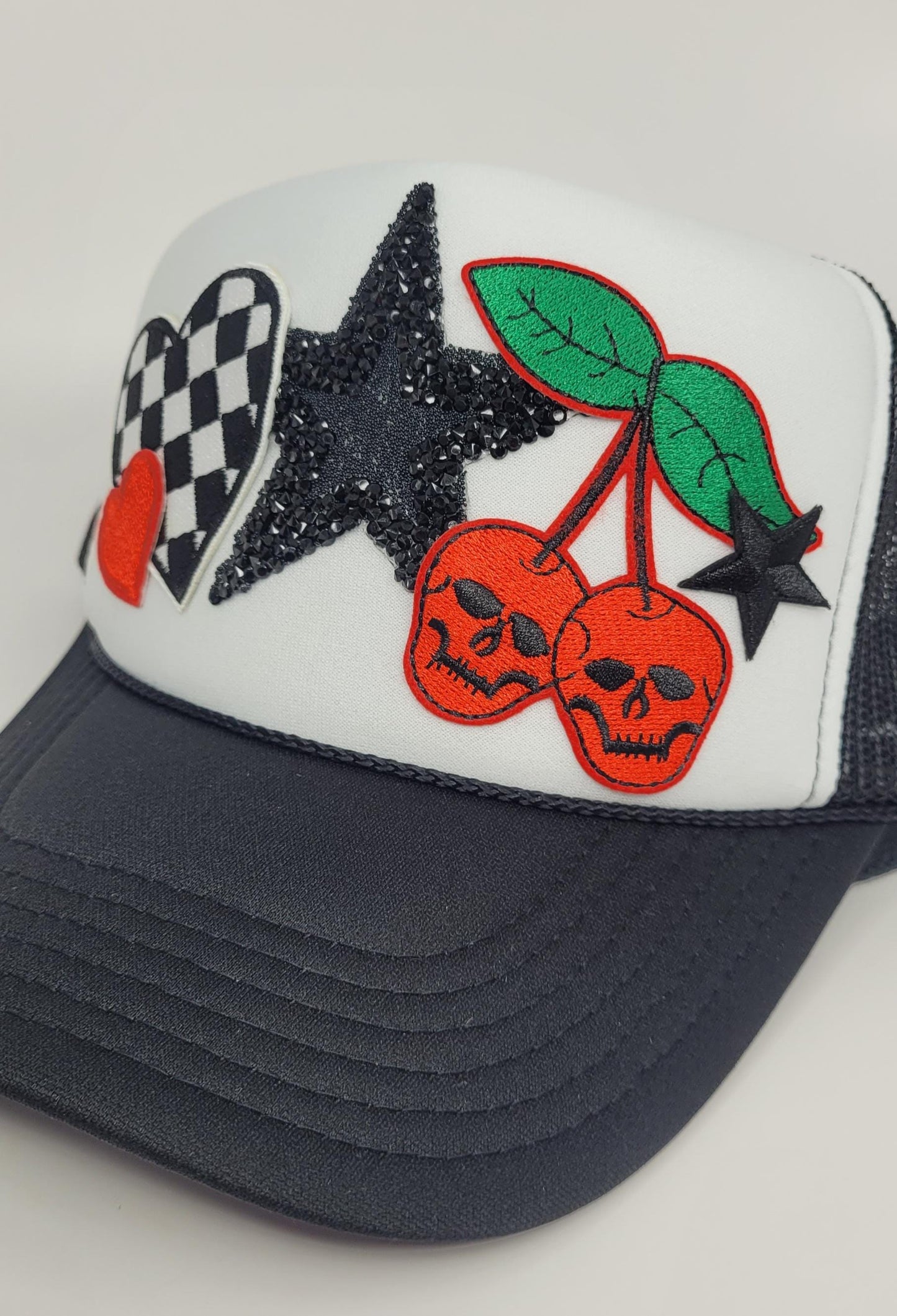 Halloween Rocker Vibes - Custom Patch Black Trucker Hat - Fall Edition