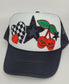 Halloween Rocker Vibes - Custom Patch Black Trucker Hat - Fall Edition