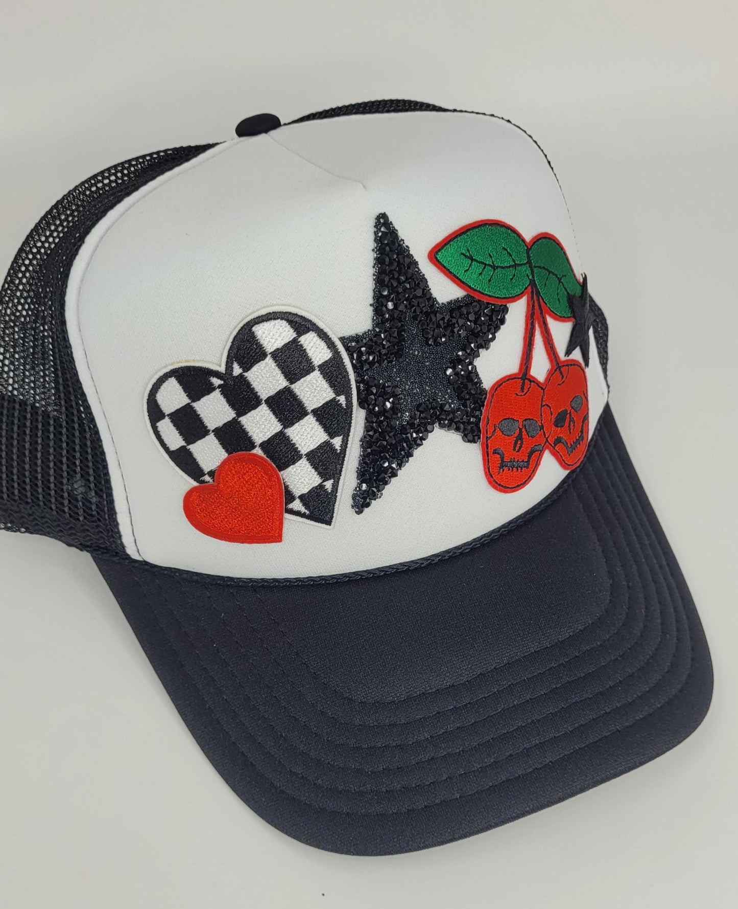 Halloween Rocker Vibes - Custom Patch Black Trucker Hat - Fall Edition