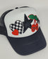 Halloween Rocker Vibes - Custom Patch Black Trucker Hat - Fall Edition