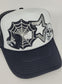 Trucker Hat Spooky Sequin Halloween  | Skull, Web, and Star Patch Design