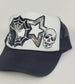 Trucker Hat Spooky Sequin Halloween  | Skull, Web, and Star Patch Design