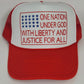 Patriotic USA Trucker Hat – One Nation Under God Hat – 4th of July Hat – American Flag Hat – Red White Blue Mesh Hat – Liberty Hat
